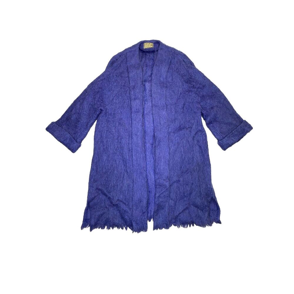 Vintage Women’s Open Front Mohair Wool Winter Coat Purple Coat by Andrew Stewart
